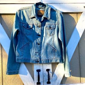 1980s Levi Strauss Signature Blue Denim Jean Jacket Misses Size M 8/10